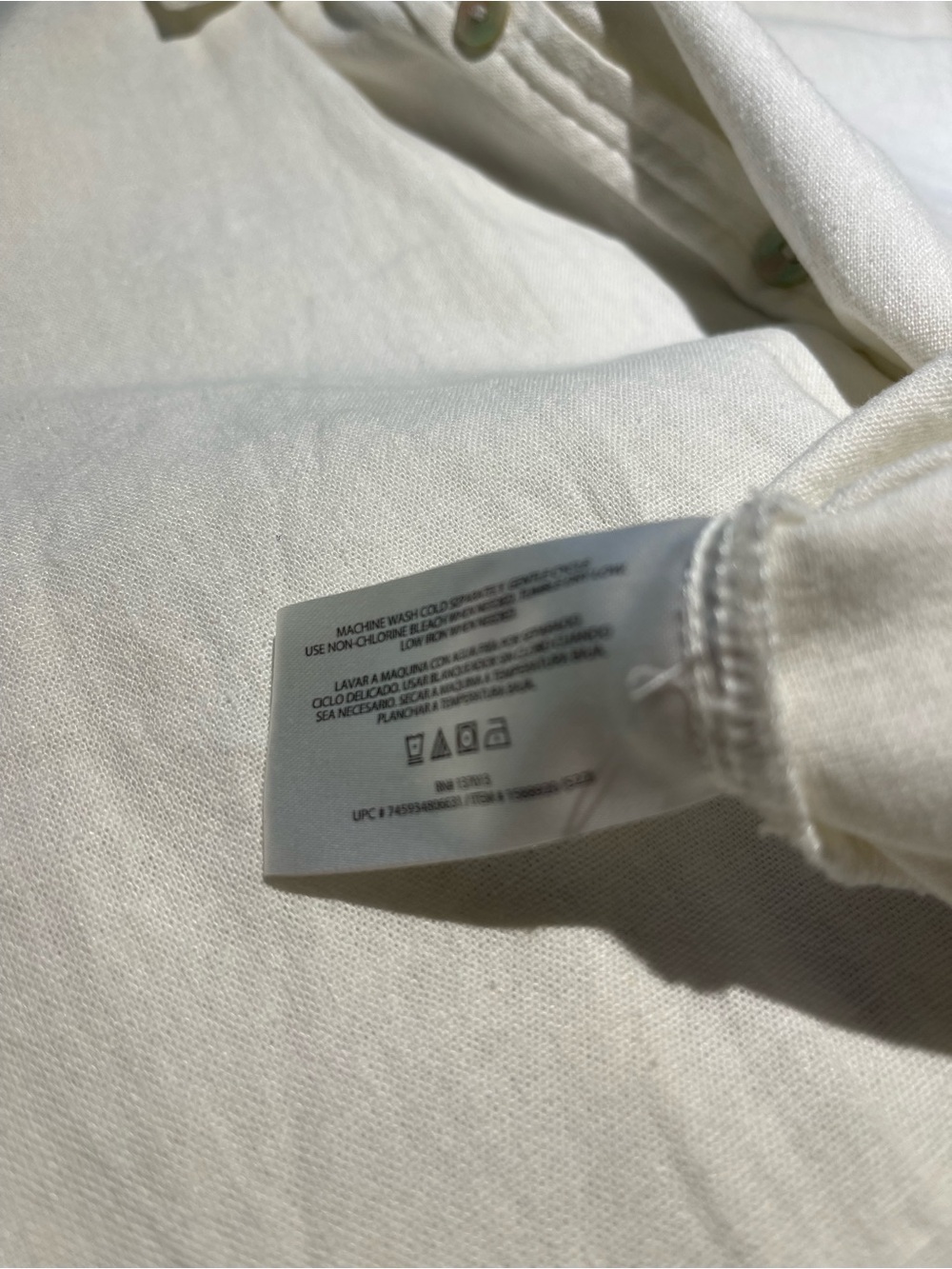 Orvis Off White Linen Shirt - medium - Picture 6 of 11